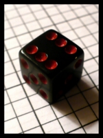 Dice : Dice - 6D Pipped - Black Opaque with Red Pips - Ebay July 2010